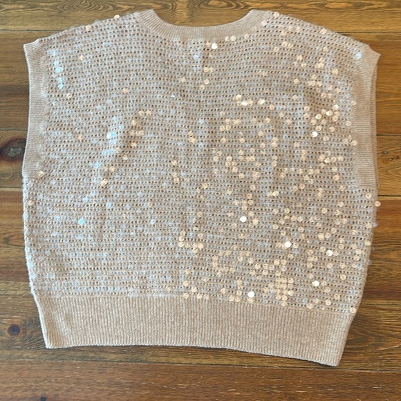 Madewell | Sequin Wool Blend Sweater Vest | Stone | Women’s XL - Picture 4 of 6